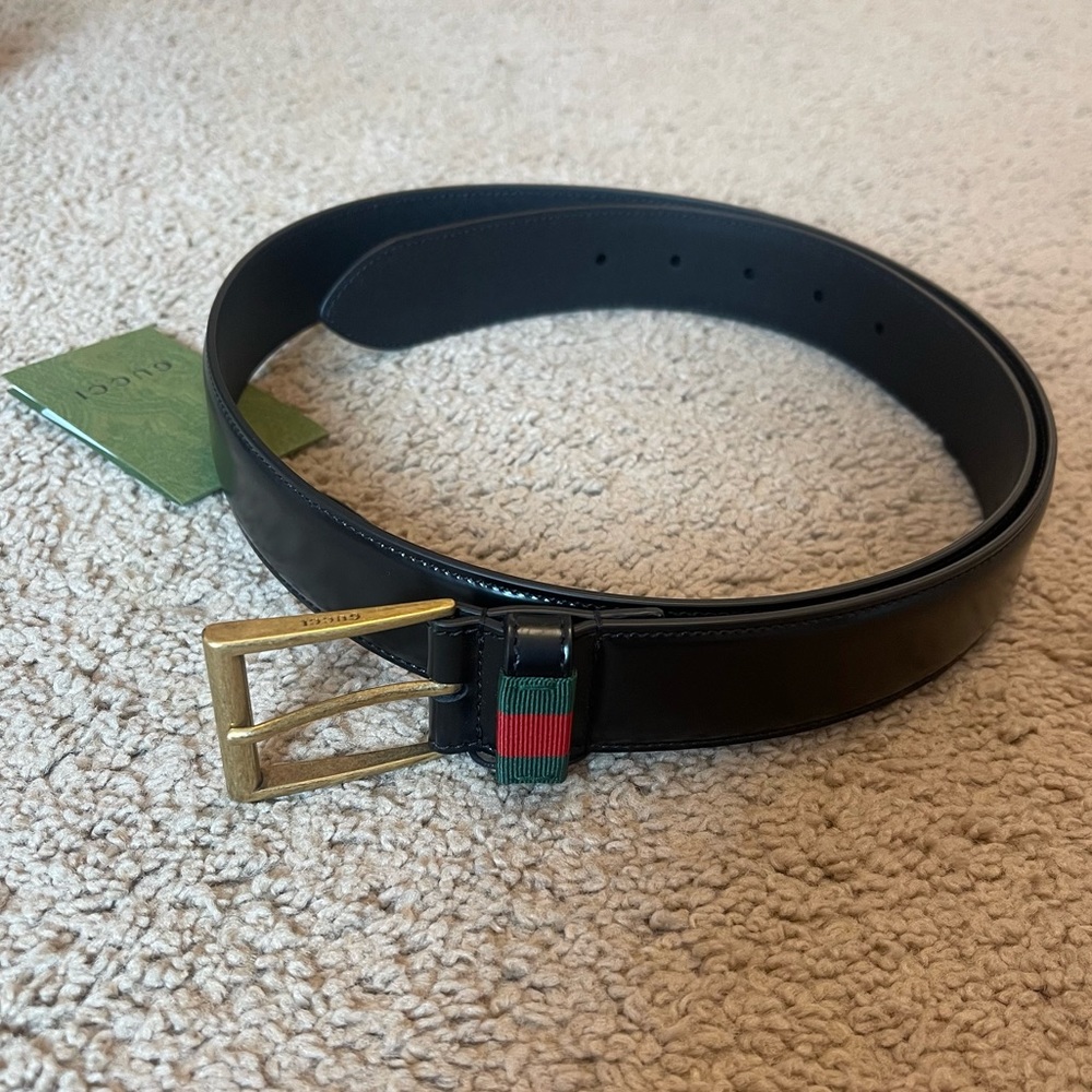 🌟NWT🌟 MENS LEATHER GUCCI BELT SIZE: GUCCI 100 - Picture 10 of 12